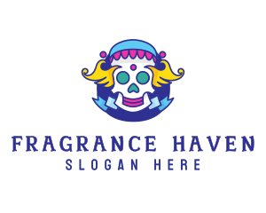 Colorful Skull Costume logo design