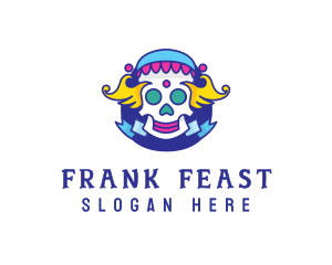 Colorful Skull Costume logo design