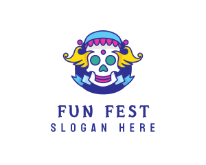 Fest - Colorful Skull Costume logo design