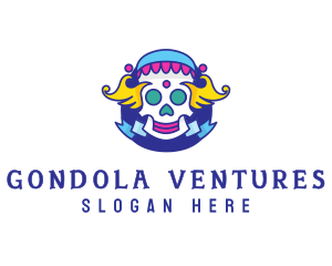 Colorful Skull Costume logo design