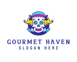 Colorful Skull Costume logo design