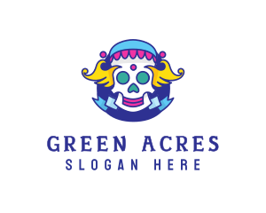 Colorful Skull Costume logo design