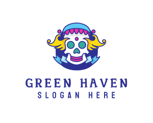 Colorful Skull Costume logo design