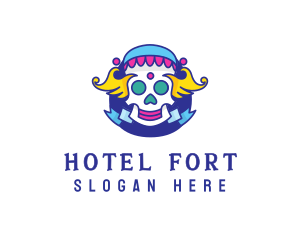 Colorful Skull Costume logo design