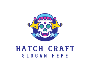 Colorful Skull Costume logo design