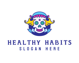 Colorful Skull Costume logo design