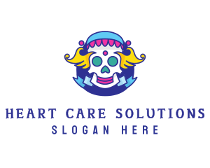 Colorful Skull Costume logo design