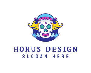 Colorful Skull Costume logo design