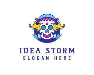 Colorful Skull Costume logo design