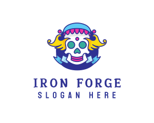 Colorful Skull Costume logo design