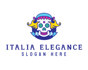 Colorful Skull Costume logo design