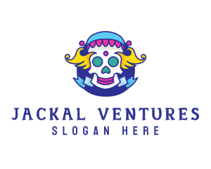 Colorful Skull Costume logo design