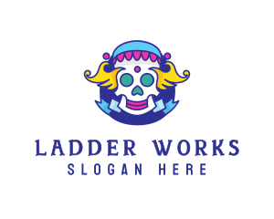 Colorful Skull Costume logo design