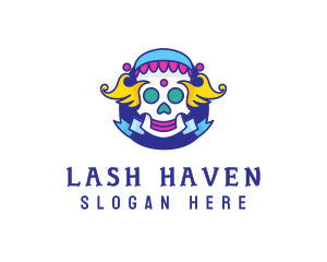 Colorful Skull Costume logo design