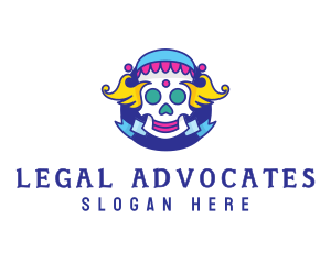 Colorful Skull Costume logo design