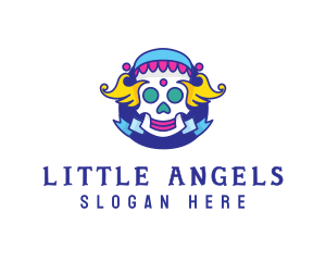 Colorful Skull Costume logo design