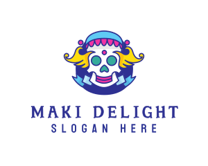 Colorful Skull Costume logo design