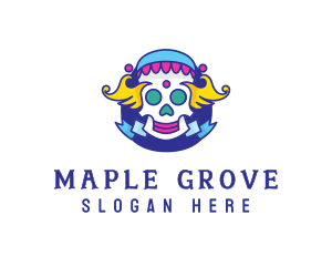 Colorful Skull Costume logo design