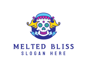 Colorful Skull Costume logo design