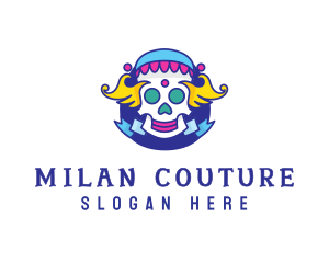 Colorful Skull Costume logo design