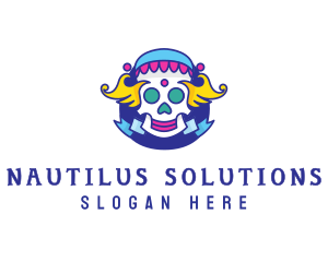 Colorful Skull Costume logo design