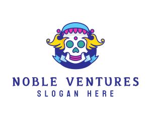 Colorful Skull Costume logo design