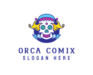 Joke - Colorful Skull Costume logo design