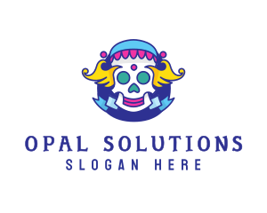 Colorful Skull Costume logo design