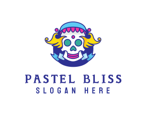 Colorful Skull Costume logo design