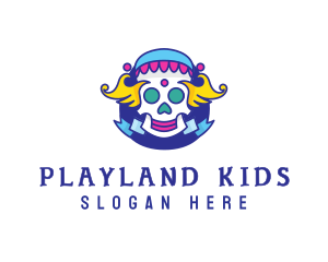 Colorful Skull Costume logo design