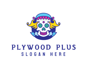 Colorful Skull Costume logo design