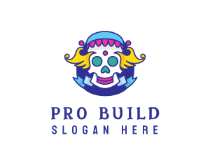 Colorful Skull Costume logo design