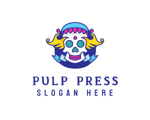 Colorful Skull Costume logo design