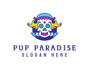 Colorful Skull Costume logo design