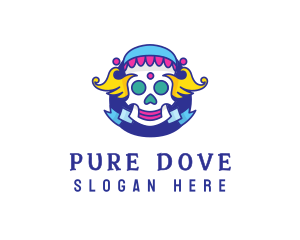 Colorful Skull Costume logo design