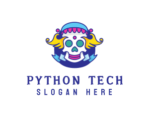 Colorful Skull Costume logo design