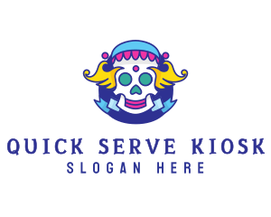 Colorful Skull Costume logo design