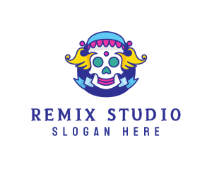 Colorful Skull Costume logo design