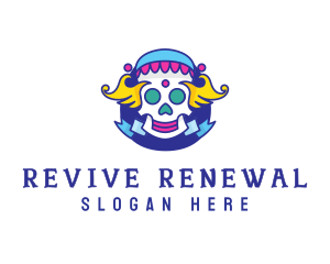 Colorful Skull Costume logo design