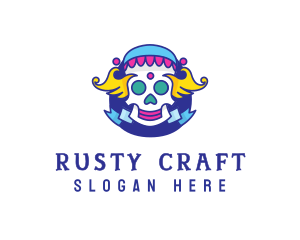 Colorful Skull Costume logo design