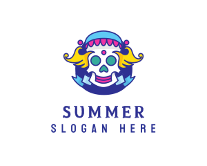 Colorful Skull Costume logo design