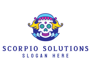 Colorful Skull Costume logo design