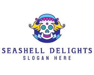 Colorful Skull Costume logo design