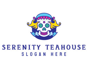 Colorful Skull Costume logo design