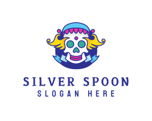 Colorful Skull Costume logo design