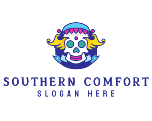 Colorful Skull Costume logo design