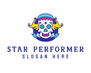 Entertainer - Colorful Skull Costume logo design