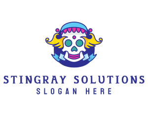 Colorful Skull Costume logo design