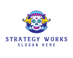 Colorful Skull Costume logo design