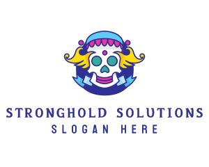 Colorful Skull Costume logo design